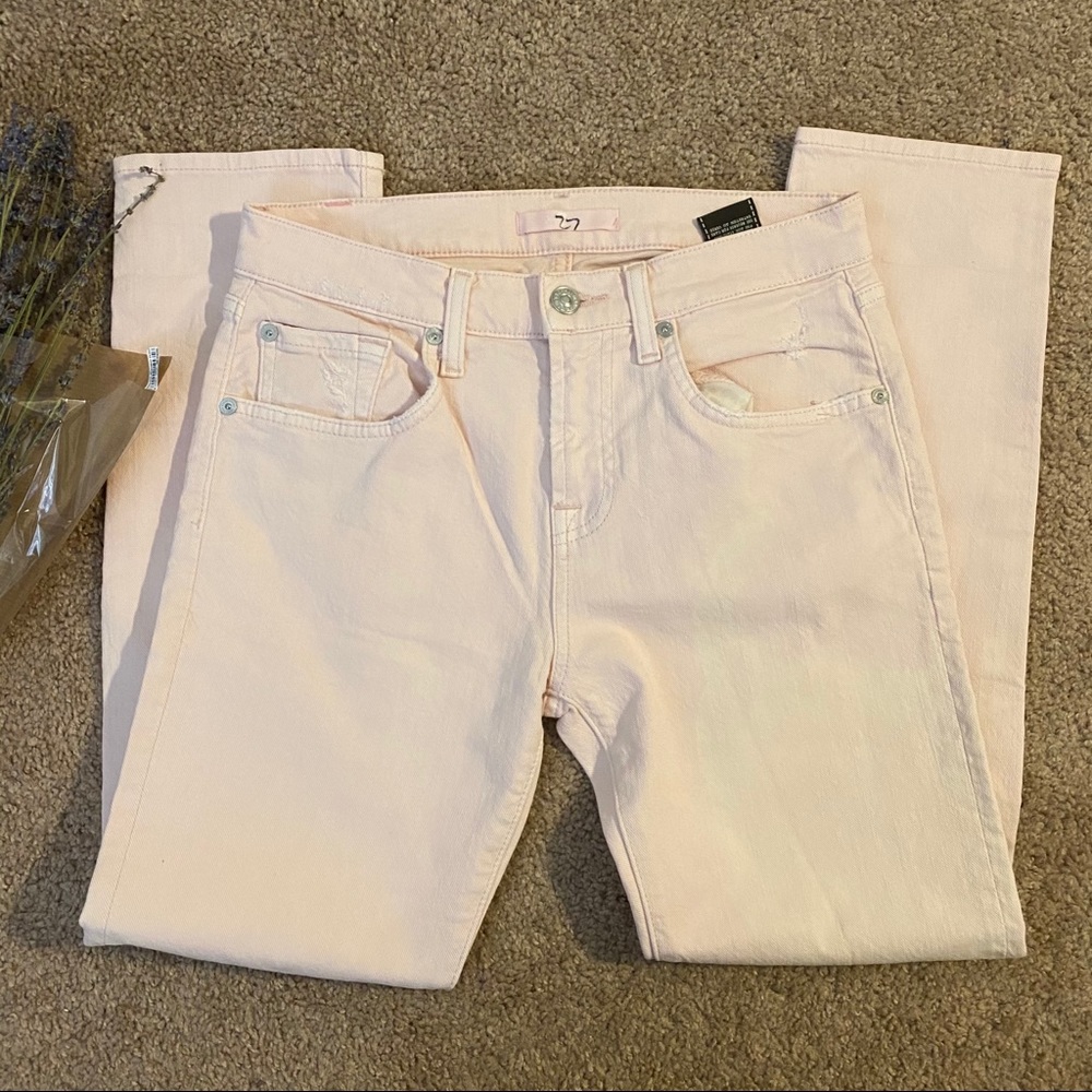 7 for all mankind light pink jeans